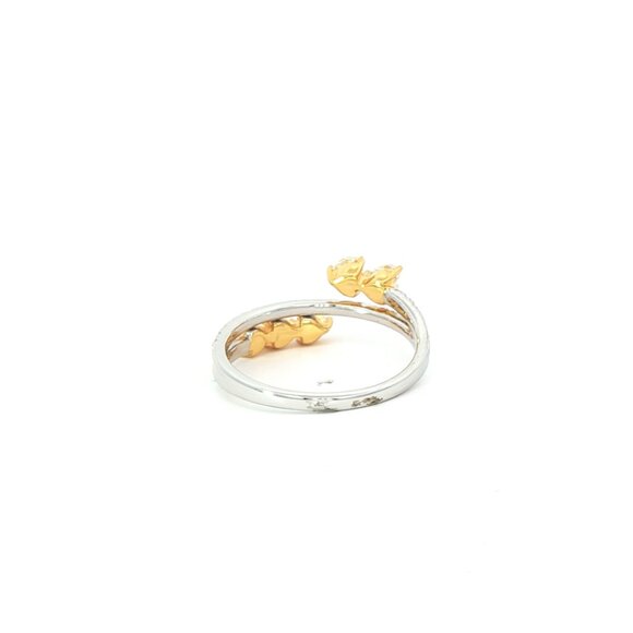 Golden Bloom 14K (or 18k upon request) Yellow Gold Dual Band Diamond Ring - Picture 7 of 8